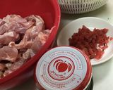鶏肉とカリカリ梅の海苔クリームパスタ作り方1写真