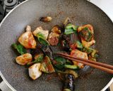 鶏もも肉と茄子の味噌炒め作り方6写真