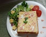 厚焼き玉子と明太マヨのオープンサンド作り方5写真