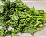 菜の花と豚肉のカレーマヨ炒め作り方1写真