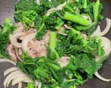 菜の花と豚肉のカレーマヨ炒め作り方11写真