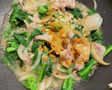 菜の花と豚肉のカレーマヨ炒め作り方12写真