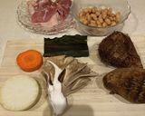 大豆、根菜、鶏モモの出汁煮作り方1写真