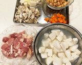 大豆、根菜、鶏モモの出汁煮作り方3写真