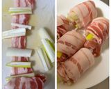 ネギと豚バラ肉のくるくる巻き味噌味☆弁当作り方2写真