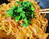 菜の花・キムチ焼きそば作り方11写真