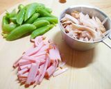 スナップえんどうとごぼうの胡麻サラダ作り方1写真