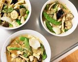 肉無豆腐簡単きな粉味噌クリーム味野菜炒め作り方16写真