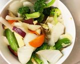 お一人様☆きな粉ポン味根菜たっぷり野菜炒作り方14写真