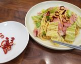 春キャベツとベーコンのペペロンチーノ作り方5写真