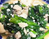 牡蠣とほうれん草と豆腐の炒め物作り方6写真