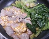 ダイエット！牛ほうれん草マヨわさ醤油炒め作り方5写真