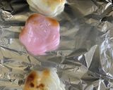 紅白の梅花はんぺん　焼いてわさび醤油で作り方2写真
