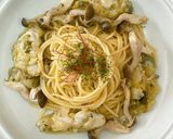 旨味凝縮！牡蠣としめじのバター醤油パスタ作り方15写真