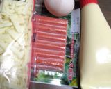 かにかまのチーズ焼きを春色に～作り方1写真