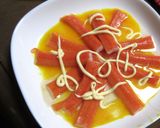 かにかまのチーズ焼きを春色に～作り方2写真