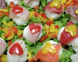 てまり寿司(丸めて具を乗せて)作り方6写真