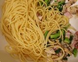 アサリと菜の花のパスタ作り方5写真