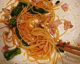 アサリと菜の花のパスタ…トマト味作り方3写真