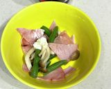 レンチン☆しめじ&インゲンとハムマヨ和え作り方2写真