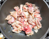 豚こま肉と春菊と卵のカレー炒め作り方3写真