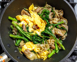 豚こま肉と春菊と卵のカレー炒め作り方7写真