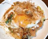 半熟目玉焼きも一緒に!牡蠣おこ風おやき作り方7写真