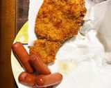 揚げたてトンカツと素揚げウィンナー母手製作り方2写真