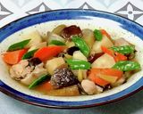 根菜ときのこと鶏肉の煮物作り方5写真