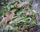 水菜と豚肉の和風米粉チヂミ作り方2写真
