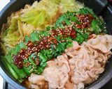 簡単!激ウマ!豚バラもやしの担々チーズ鍋作り方9写真