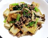 小松菜と厚揚げと豚ひき肉の中華炒め作り方5写真