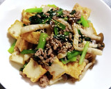 小松菜と厚揚げと豚ひき肉の中華炒め作り方5写真