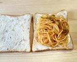ナポリタン、ハンバーグ、卵のホットサンド作り方8写真
