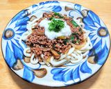 豚ひき肉とニラとトロロのピリ辛焼きうどん作り方10写真