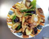 簡単きな粉コク旨味噌豚こま大根青椒肉絲風作り方14写真