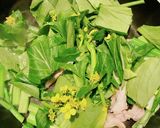 油菜心と豚のオイスターソースにんにく添え作り方6写真