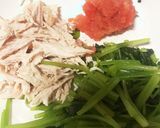 三つ葉と鶏むね肉のたらこ和え♪作り方3写真