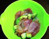 簡単☆キハダマグロとアボカドの漬け丼作り方1写真