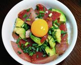 簡単☆キハダマグロとアボカドの漬け丼作り方2写真