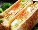 フライパンで♪巣ごもり卵のホットサンド作り方13写真