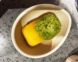 かぼちゃ豆乳ポタージュそら豆添え　離乳食作り方4写真