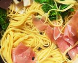 春♡菜の花と筍と生ハムのパスタ作り方11写真