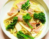 春♡菜の花と筍と生ハムのパスタ作り方12写真
