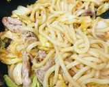豚玉焼きうどん作り方3写真