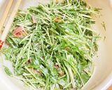 粉チーズで深み増す〜水菜のサラダ作り方4写真