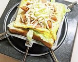 たまご焼きとウインナーのホットサンド作り方6写真