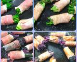 紅法師(赤軸みず菜)とみず菜の豚肉巻き作り方5写真