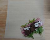 ベーコンと舞茸、大葉の簡単春巻作り方1写真