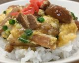 ゴボウ入りらふてぃの卵とじ丼作り方4写真